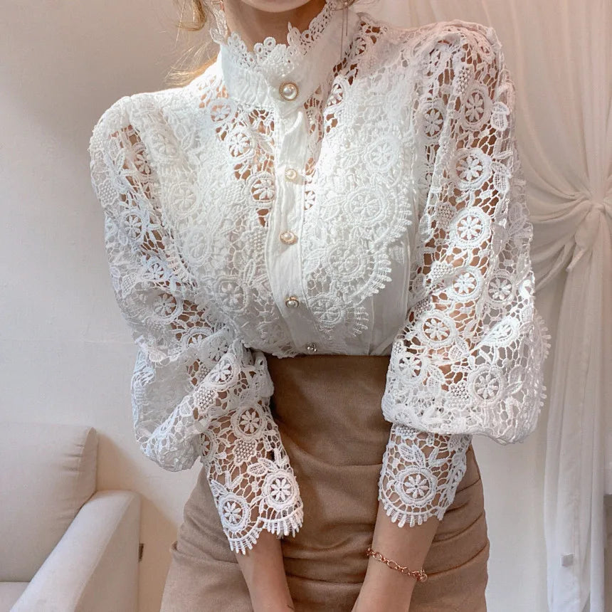 Blouse chic à manches longues printemps