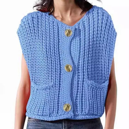 Gilet en maille boutonné chic