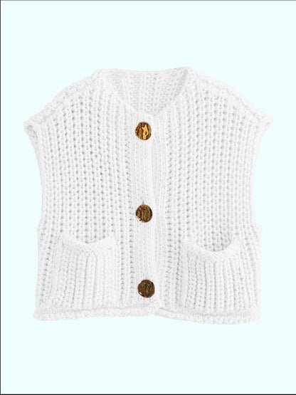 Gilet en maille boutonné chic