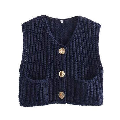 Gilet en maille boutonné chic