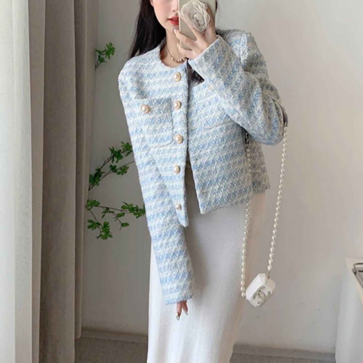 Cardigan courte en tweed